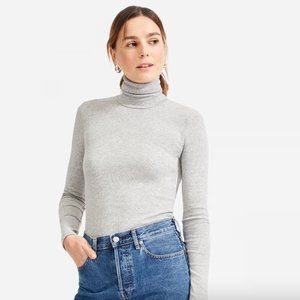 Everlane Pima Micro-Rib Turtleneck Heathered Gray
